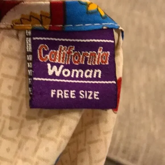 California Woman free size cover up dress paisley floral - Picture 6 of 7